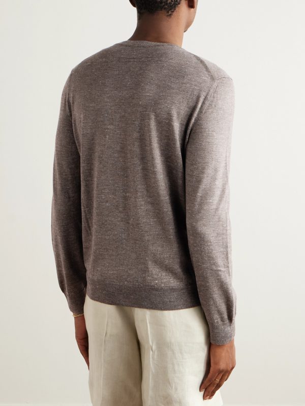 Mulberry Silk, Cashmere and Linen-Blend Sweater - BK Mulberry Silk, Cashmere and Linen-Blend Sweater - BK