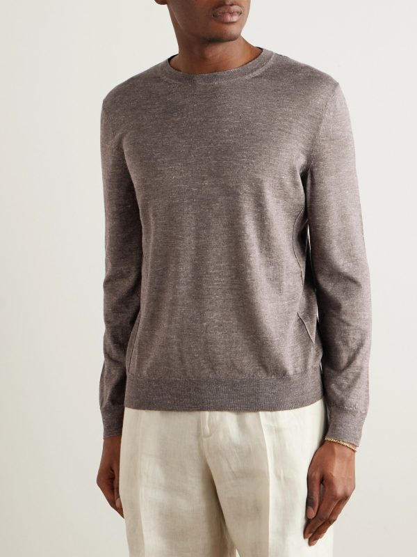 Mulberry Silk, Cashmere and Linen-Blend Sweater - FR Mulberry Silk, Cashmere and Linen-Blend Sweater - FR