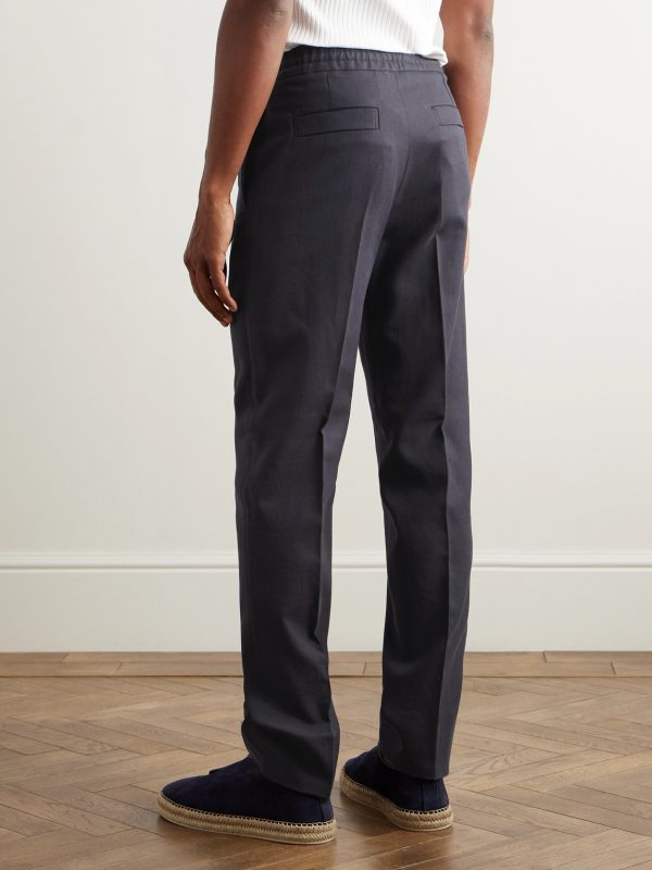 Straight-Leg Linen-Twill Trousers - BK