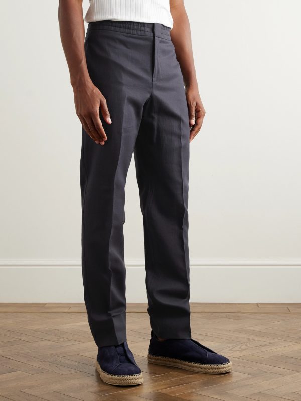 Straight-Leg Linen-Twill Trousers - FR