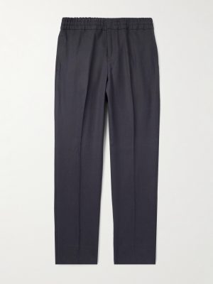 Straight-Leg Linen-Twill Trousers
