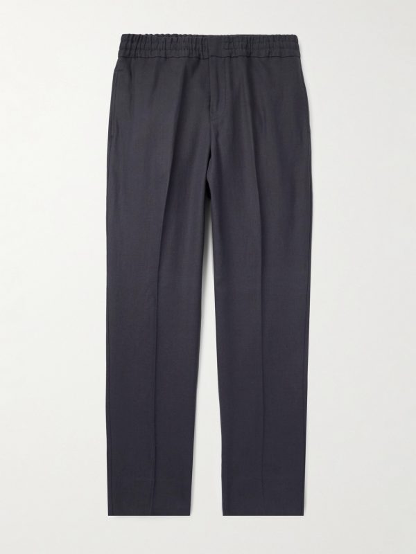 Straight-Leg Linen-Twill Trousers
