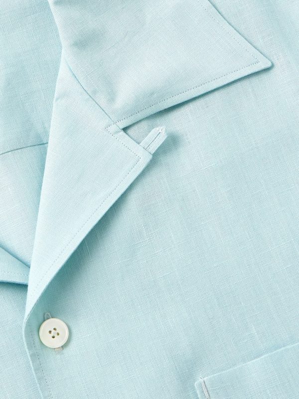 Convertible-Collar Oasi Linen Shirt - CU Convertible-Collar Oasi Linen Shirt - CU