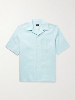 Convertible-Collar Oasi Linen Shirt Convertible-Collar Oasi Linen Shirt