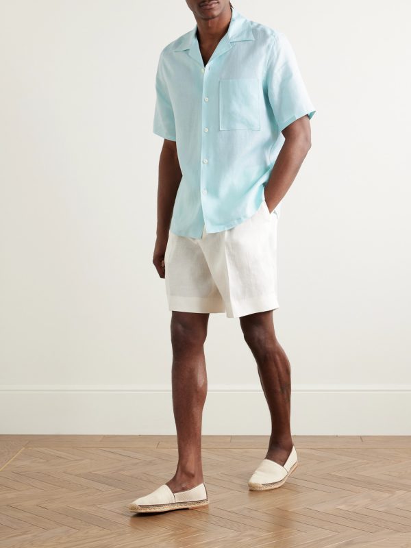 Convertible-Collar Oasi Linen Shirt - OU Convertible-Collar Oasi Linen Shirt - OU