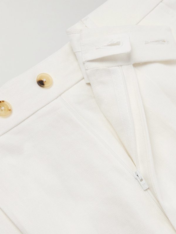 Straight-Leg Pleated Linen-Twill Trousers - E1 Straight-Leg Pleated Linen-Twill Trousers - E1