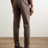 Slim-Fit Tapered Cotton and Linen-Blend Twill Trousers - BK Slim-Fit Tapered Cotton and Linen-Blend Twill Trousers - BK