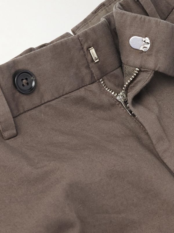 Slim-Fit Tapered Cotton and Linen-Blend Twill Trousers - E1 Slim-Fit Tapered Cotton and Linen-Blend Twill Trousers - E1