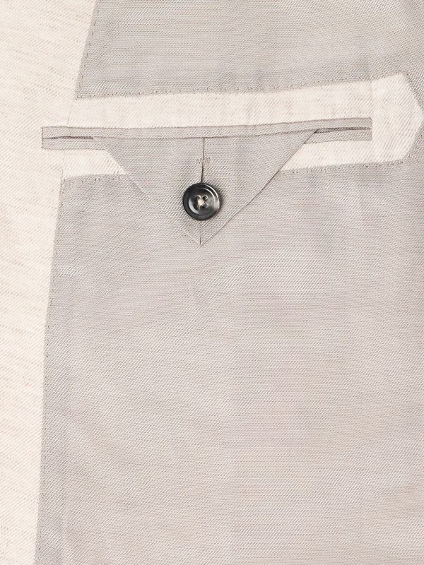 Double-Breasted Linen-Twill Suit Jacket - E1