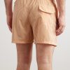 Straight-Leg Mid-Length Striped Swim Shorts - BK Straight-Leg Mid-Length Striped Swim Shorts - BK