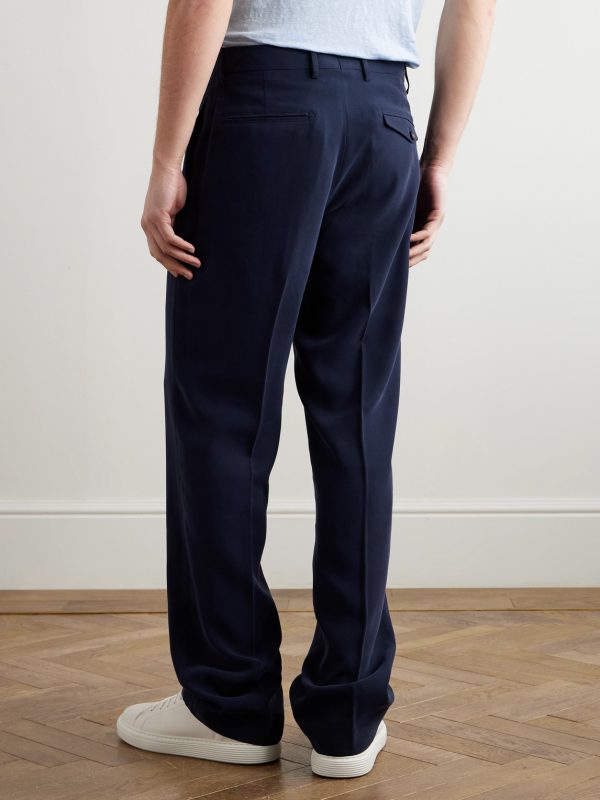 Wide-leg Twill Trousers - BK