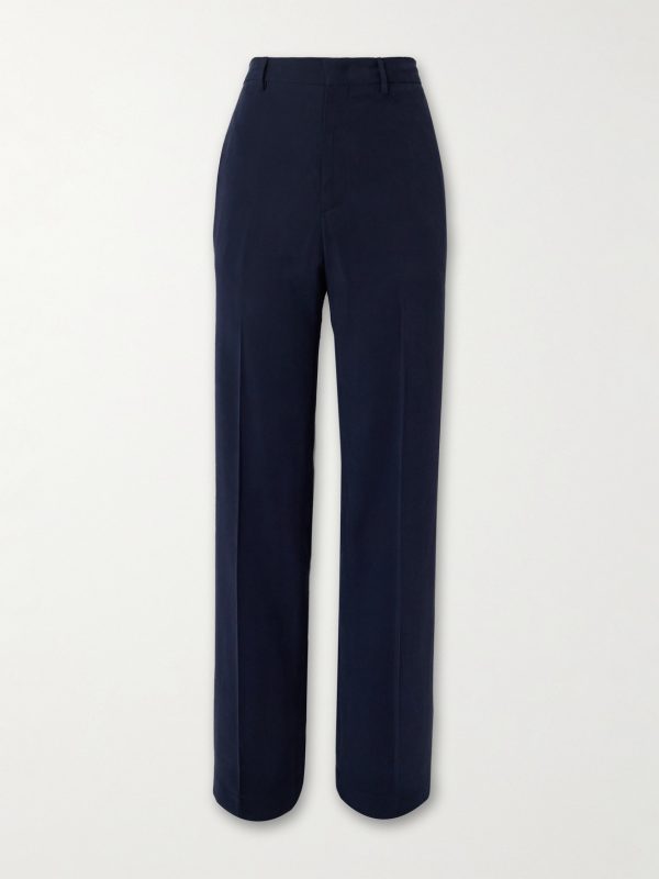 Wide-leg Twill Trousers