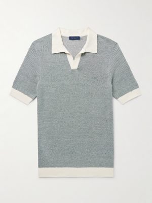 Slim-Fit Birdseye Cotton and Linen-Blend Polo Shirt