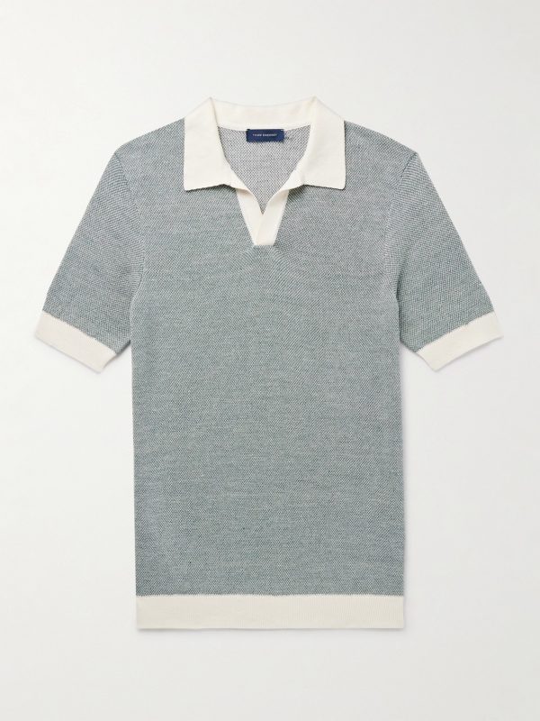 Slim-Fit Birdseye Cotton and Linen-Blend Polo Shirt Slim-Fit Birdseye Cotton and Linen-Blend Polo Shirt
