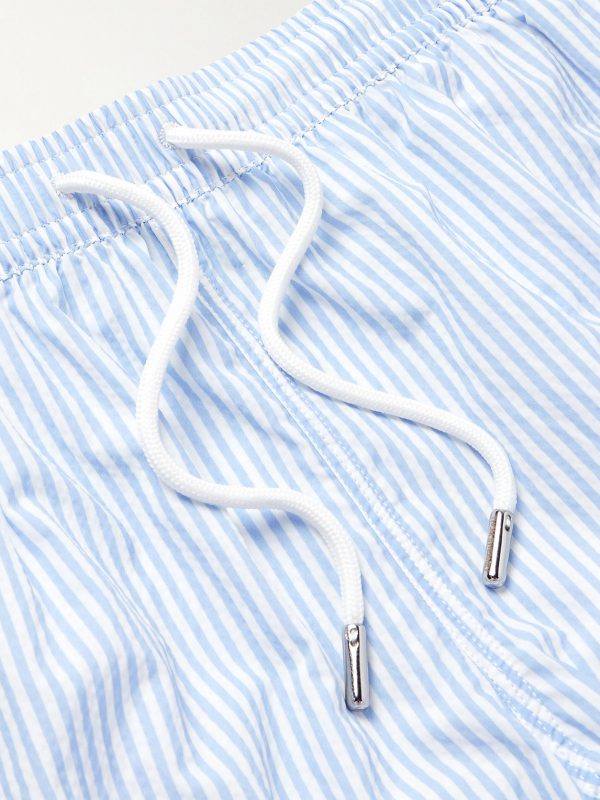 Straight-Leg Mid-Length Striped Swim Shorts - CU Straight-Leg Mid-Length Striped Swim Shorts - CU