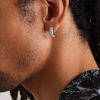 Huggie 14-Karat White Gold Diamond Single Hoop Earring - FR Huggie 14-Karat White Gold Diamond Single Hoop Earring - FR