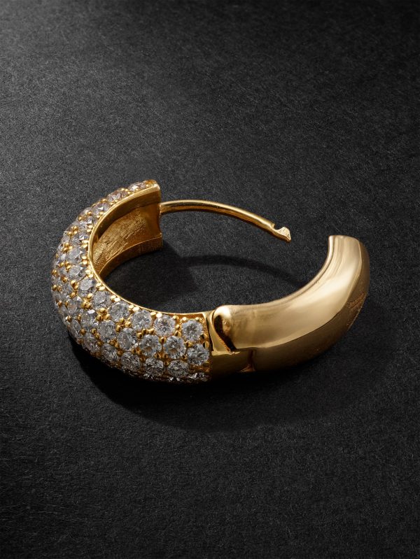 Huggie 14-Karat Gold Diamond Earring - CU Huggie 14-Karat Gold Diamond Earring - CU