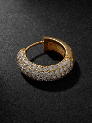 Huggie 14-Karat Gold Diamond Earring