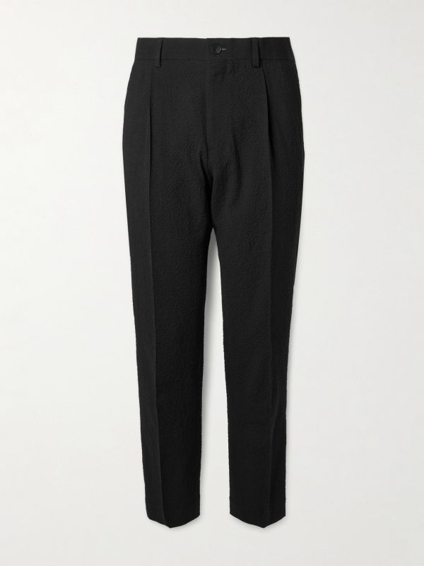 Daniel Tapered Pleated Wool-Blend Seersucker Suit Trousers Daniel Tapered Pleated Wool-Blend Seersucker Suit Trousers