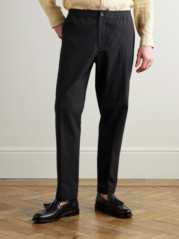 James Tapered Stretch-Cotton Seersucker Suit Trousers - FR
