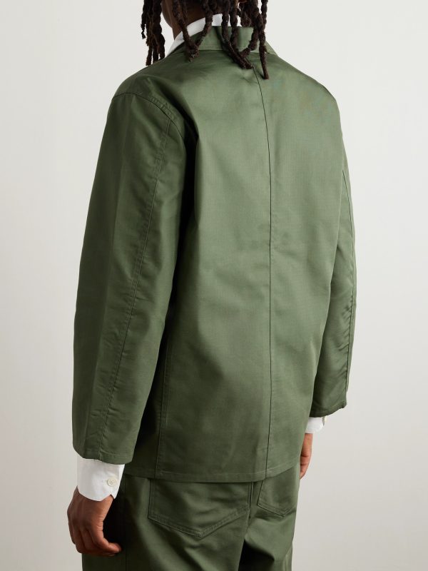 Convertible-Collar Cotton-Blend Ripstop Jacket - BK Convertible-Collar Cotton-Blend Ripstop Jacket - BK