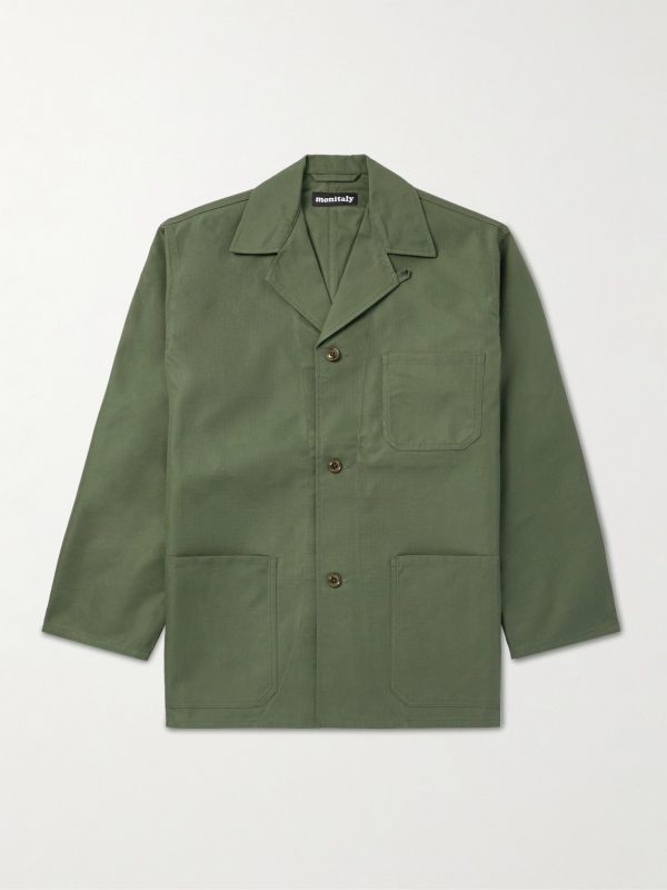 Convertible-Collar Cotton-Blend Ripstop Jacket Convertible-Collar Cotton-Blend Ripstop Jacket