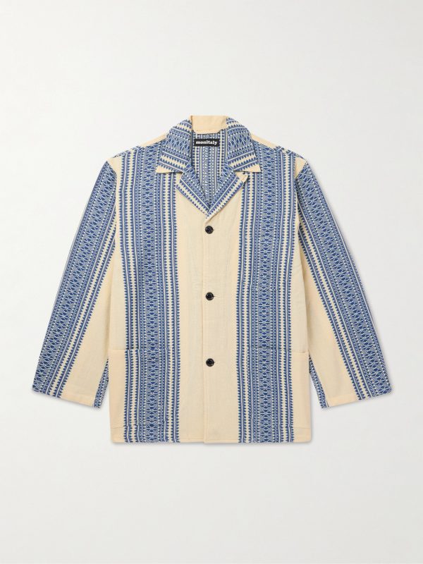 Convertible-Collar Cotton-Jacquard Jacket Convertible-Collar Cotton-Jacquard Jacket