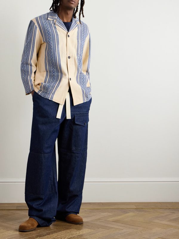Convertible-Collar Cotton-Jacquard Jacket - OU Convertible-Collar Cotton-Jacquard Jacket - OU