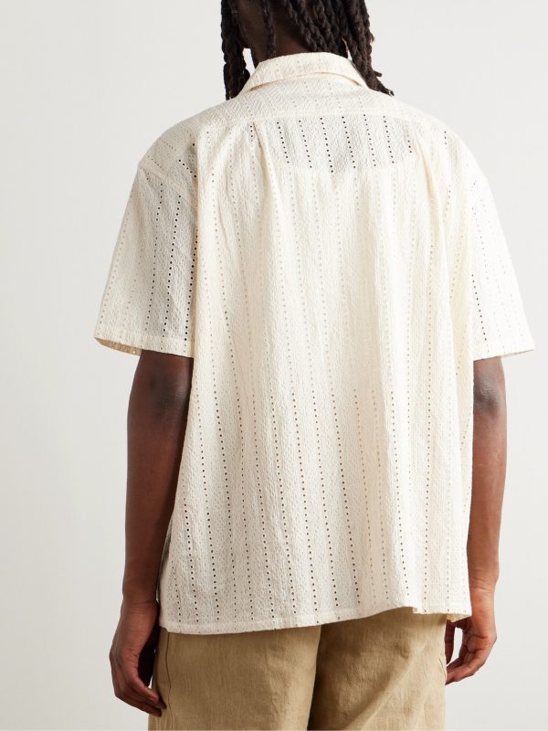 Milano Hakoba Broderie Anglaise Cotton Shirt - BK