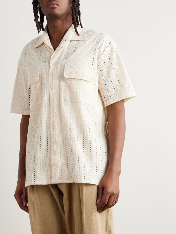 Milano Hakoba Broderie Anglaise Cotton Shirt - FR