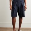 Straight-Leg Pleated Cotton Shorts - FR Straight-Leg Pleated Cotton Shorts - FR