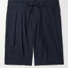 Straight-Leg Pleated Cotton Shorts Straight-Leg Pleated Cotton Shorts