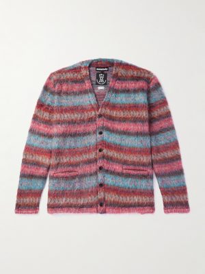 Striped Brushed Jacquard-Knit Cardigan Striped Brushed Jacquard-Knit Cardigan