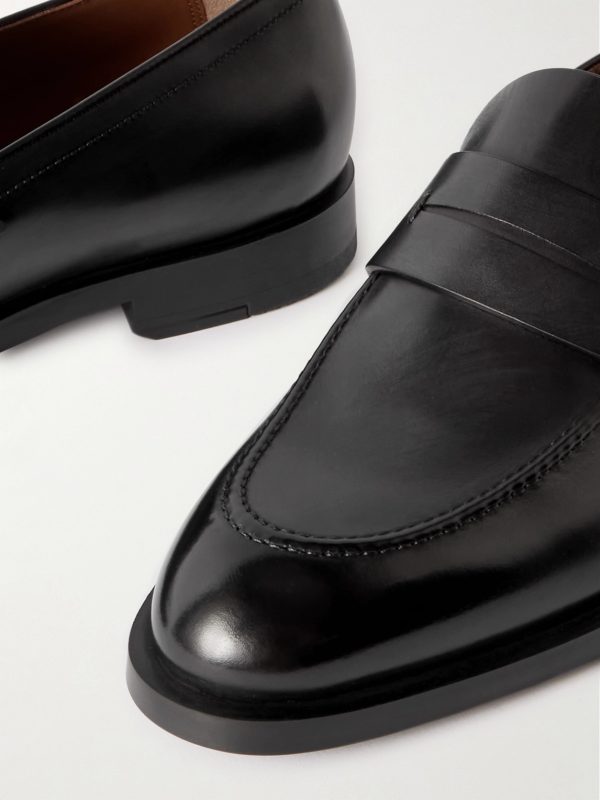 New Classic Flex Glossed-Leather Penny Loafers - CU