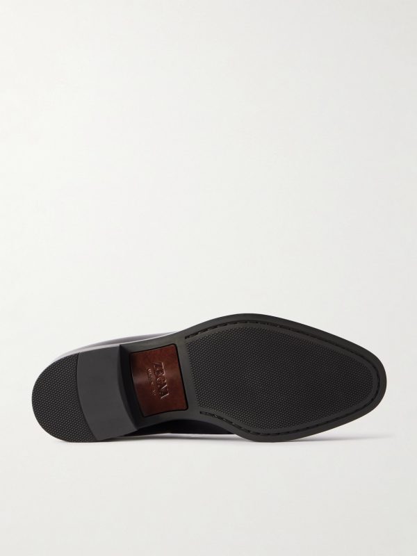 New Classic Flex Glossed-Leather Penny Loafers - E1