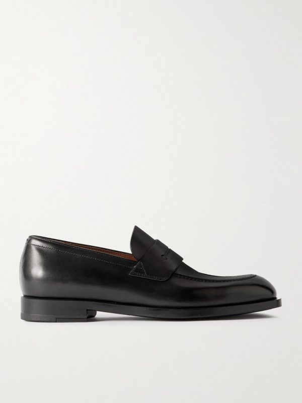 New Classic Flex Glossed-Leather Penny Loafers