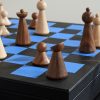 Panama Cross-Grain Leather and Wood Chess Set - CU Panama Cross-Grain Leather and Wood Chess Set - CU