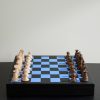 Panama Cross-Grain Leather and Wood Chess Set Panama Cross-Grain Leather and Wood Chess Set