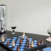 Panama Cross-Grain Leather and Wood Chess Set - OU Panama Cross-Grain Leather and Wood Chess Set - OU