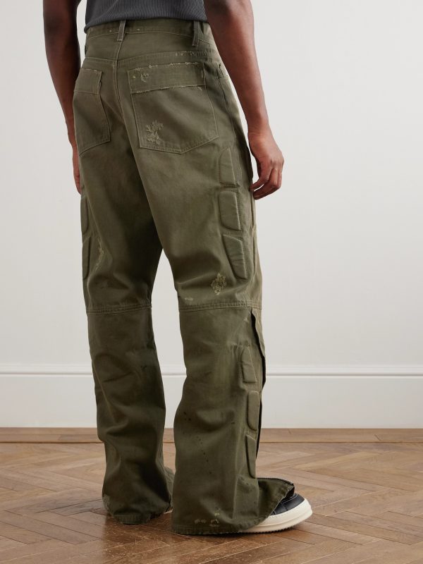 Enduro Straight-Leg Padded Distressed Jeans - BK Enduro Straight-Leg Padded Distressed Jeans - BK