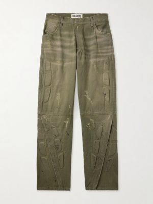 Enduro Straight-Leg Padded Distressed Jeans Enduro Straight-Leg Padded Distressed Jeans