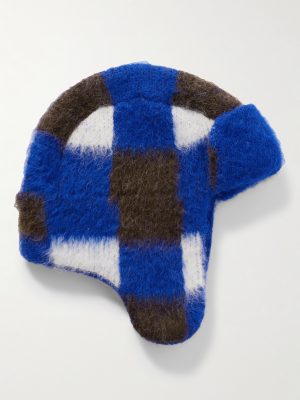 Thistle Checked Alpaca-Blend Trapper Hat Thistle Checked Alpaca-Blend Trapper Hat