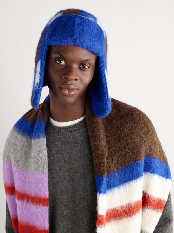 Thistle Checked Alpaca-Blend Trapper Hat - OU