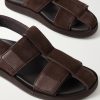 Milford Leather-Trimmed Suede Sandals - CU