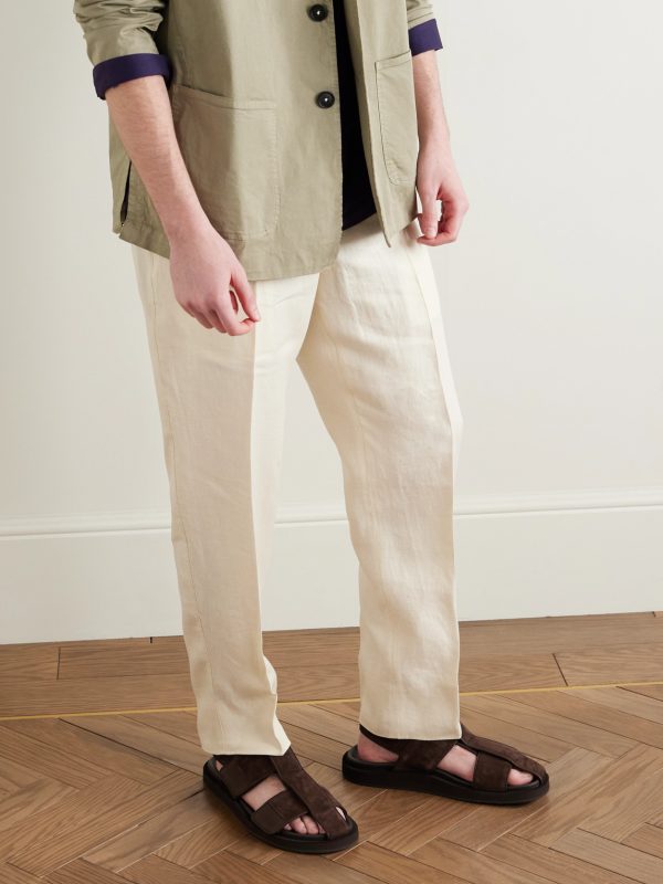 Milford Leather-Trimmed Suede Sandals - OU