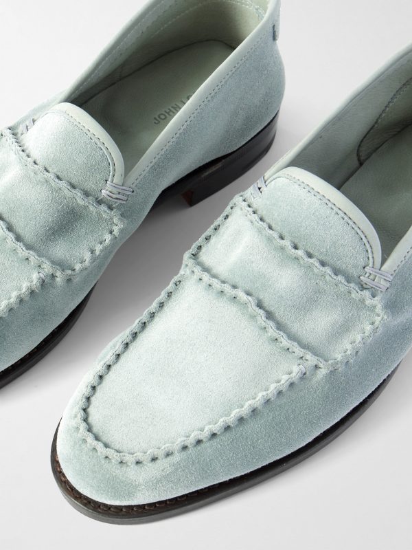 Bath Leather-Trimmed Suede Loafers - CU