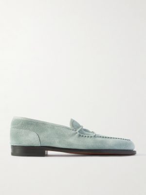 Bath Leather-Trimmed Suede Loafers Bath Leather-Trimmed Suede Loafers