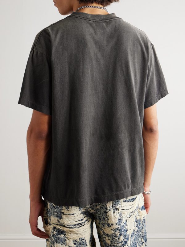 + Neighborhood Distressed Paint-Splattered Printed Cotton-Jersey T-Shirt - BK + Neighborhood Distressed Paint-Splattered Printed Cotton-Jersey T-Shirt - BK
