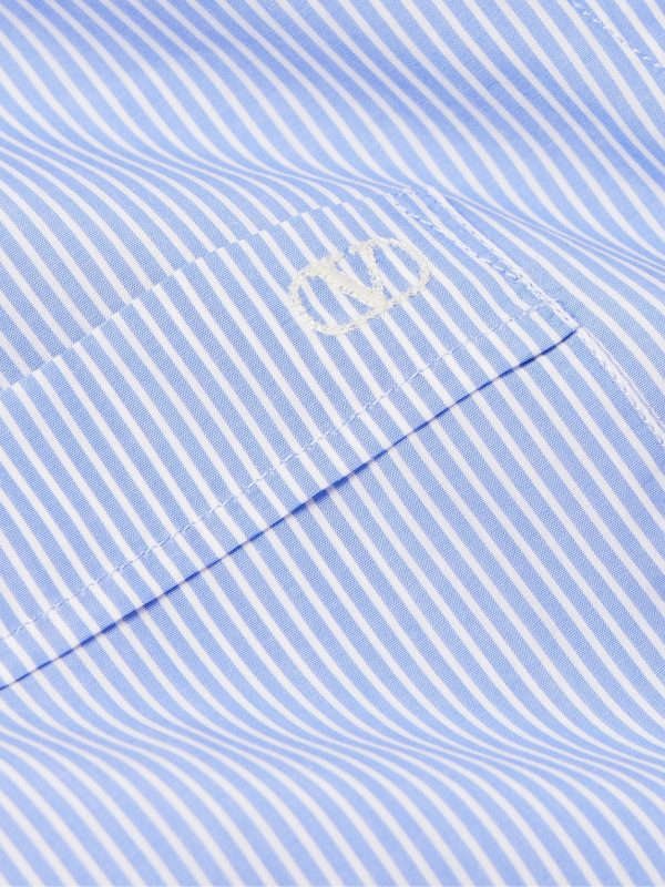 Button-Down Collar Logo-Embroidered Striped Cotton-Poplin Shirt - CU Button-Down Collar Logo-Embroidered Striped Cotton-Poplin Shirt - CU
