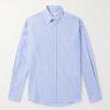 Button-Down Collar Logo-Embroidered Striped Cotton-Poplin Shirt Button-Down Collar Logo-Embroidered Striped Cotton-Poplin Shirt
